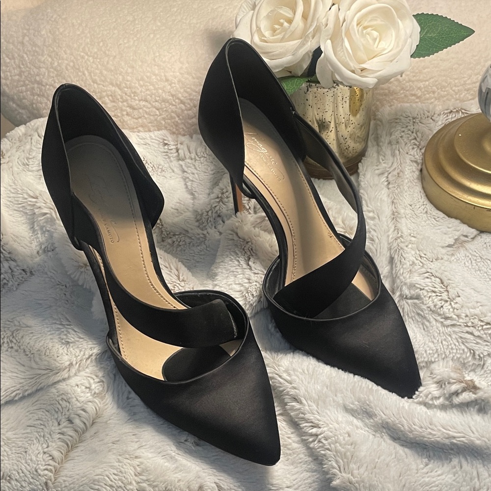 Vince Camuto Black Satin Heels